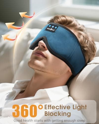 MUSICOZY Sleep Mask Headphones 100% Blackout 3D Sleep Headphones — view 5
