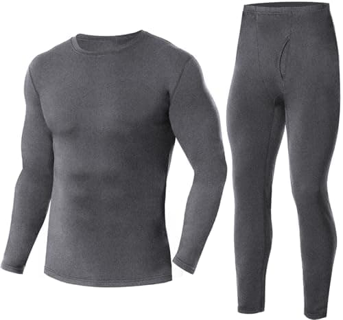 SIMIYA Men's Thermal Underwear Set Base Layer Long Sleeve Top Bottoms