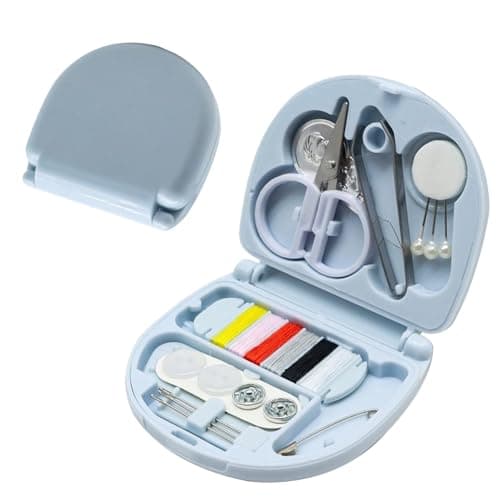 1 Pcs Mini Travel Sewing Kit – Small Portable Sewing Kit with Thread, Needle, Scissors – Emergency Repair Kit for Travel, Office, Home – Compact Case – Ideal for Beginners, Adults, Hotel Guests