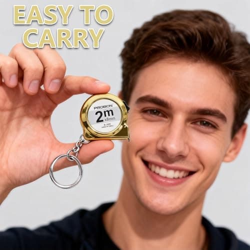 LHLZNB 3PCS Mini Tape Measure Set, 2M Retractable Keychain Measuring Tool Silver & Gold with Bottle Opener Nail Clipper for DIY Home Travel — view 3