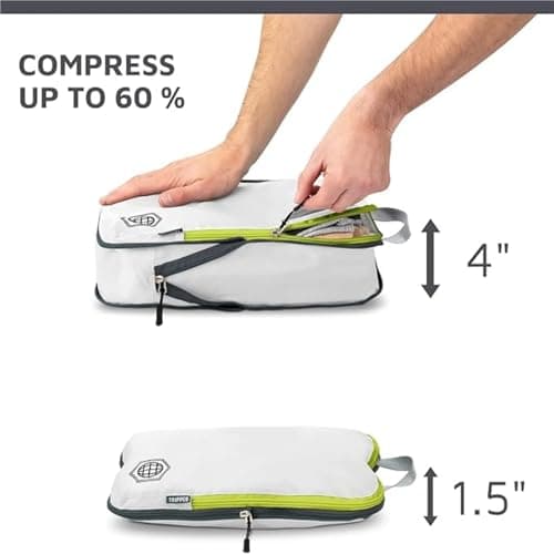 Packing Cubes Compression Packing Cubes For Travel - Luggage And Backpack Organizer Packaging Cubes For Clothes (3 Piece Set)(Silver) — view 4
