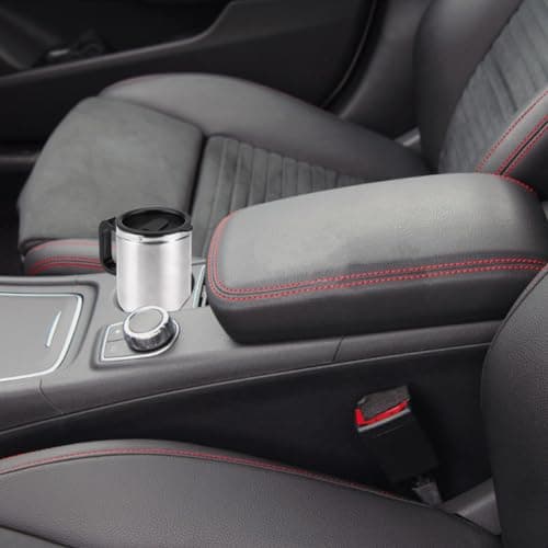 Car Heating Cup, Electric Tea Kettle Mug Heated Travel Portable Stainless Steel Boiler Coffee Drinking Cup Bottle Thermal Water Insulated Airtight Anti Spill Lid Cigarette Lighter Cable 450ml 12V — view 4