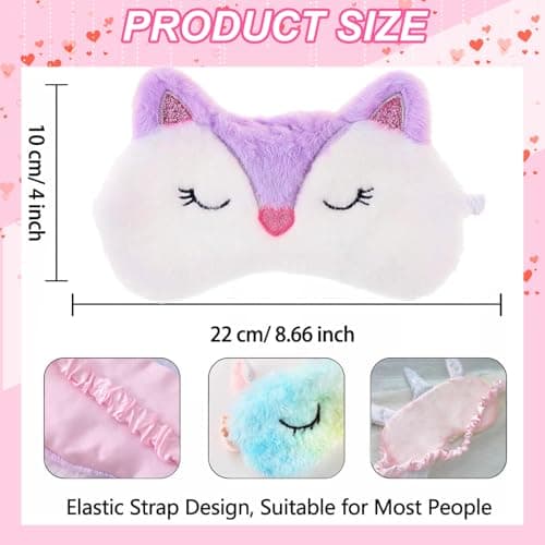 Asheyya 4PCS Kids Eye Masks for Sleeping, Soft Cute Animal Image Kids Sleep Mask for Girls Adult Children — view 2