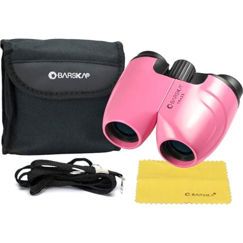 Barska pink Porro 10 x 25 Binoculars, pink, 8.9 x 6.4 x 5.4, CO11370