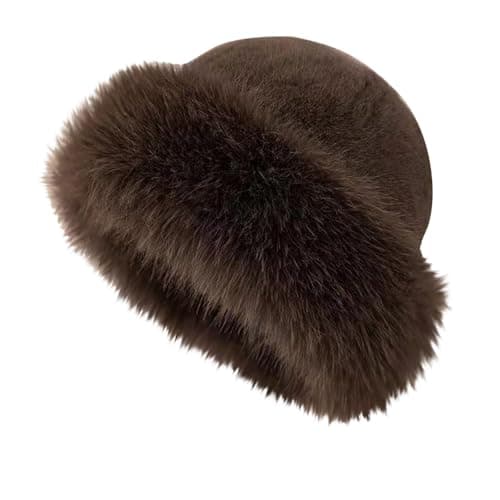 Womens Beanie Hats Winter Furry Faux Fur Caps Ladies Warm Fleece Lined Hats Plush Thermal Slouch Solid Color Caps Travel Skiing HiWomens Beanie Hats Winter Furry Faux Furking Earflap Beanie (Khaki)