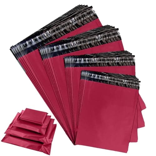 BANGYPOST Red Mailing Bags 6 x 9 Inch (50 Pack) – Heavy Duty Waterproof Self Seal Poly Mailers, Tear Resistant Postal Bags for Clothing, Parcels, Vinted & Small Business Packaging