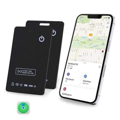 [Apple MFi Certified] LBPRT Air Card Tag Rechargeable Wallet Tracker Thin 1.6mm 2 Pack, Smart Tag Work with Apple Find My (iOS Only,Android not Supported), Item Finder Locator for Luggage/Suitcase/Bag