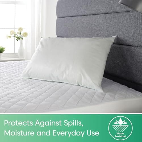 Downland Waterproof Wipe Clean Pillow - Fire Retardant Hollowfibre Filled Green Tint Hospital Pillows, Medical Grade Healthcare & Care Home Bed Pillows, Water Resistant Easy Clean, 46x69cm (1 Pack) — view 2