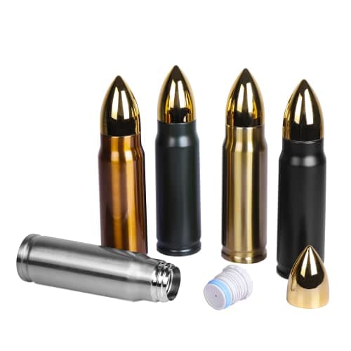 Goetland 304 Stainless Steel 17.6 oz Bullet Water Bottle Bullet Tumbler Cup Vacuum Insulated Tumbler Travel Mug Flask No Logo Dark Copper — view 3