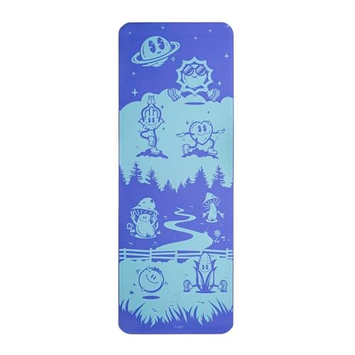 Myga Silk Print Kids Yoga Mat - Non-Slip for Children's Exercise, Fitness, Yoga & Mindfulness - Lightweight, Non-Toxic & Easy Clean Play Mat for Girls & Boys - Third Eye Frenzy — view 2