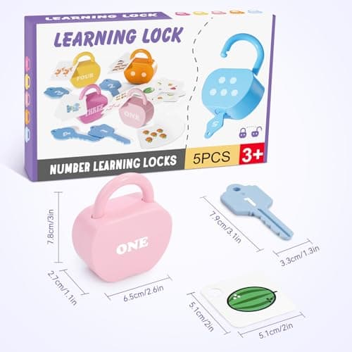 YYDeek Locks and Key Toddler Toys, Number Learning Counting Blocks for Kids — view 5