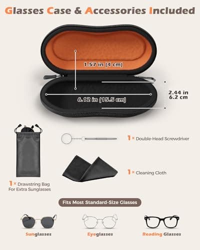 ProCase Sunglasses Case, Hard Shell Glasses Case for Men Women -Black — view 2