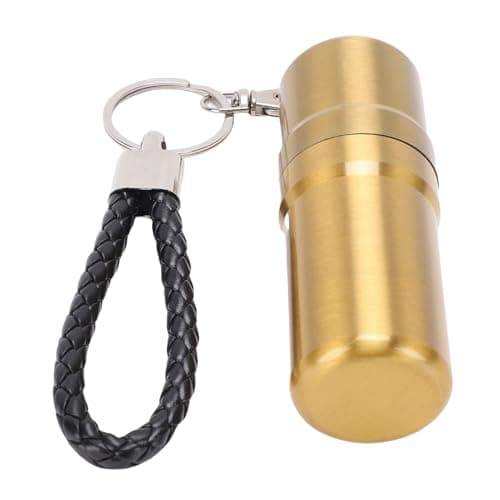 Topiky Portable Metal Storage Jar, Aluminum Airtight Container (Gold)