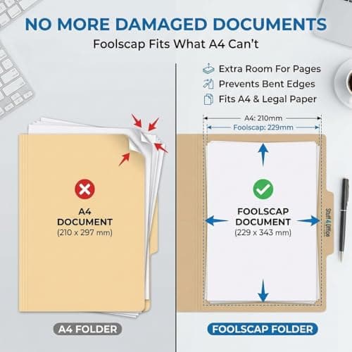 Stuff 4 Office - Manilla Economy Foolscap Square Cut Folders 180gsm Buff (25/50/100 Pack Sizes) (25) — view 2