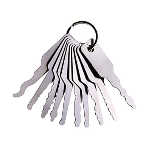 ADFEN 10pcs Car Lock Out Emergency Keys Kit Car Door Open Tool Keychain Kits Universal Key Tools