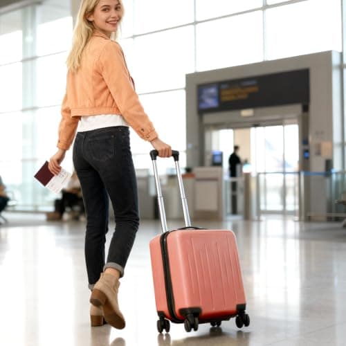 SUNNYNEST 14 Inch Cabin Suitcase Built in Lock with 360°Rubber Pink — view 5