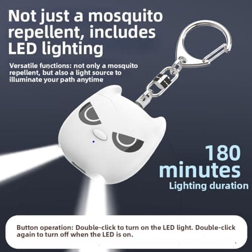 Ultrasonic Insect Repeller USB Rechargeable Portable Electronic Mosquito Deterrent for Camping Travel (White) — view 4