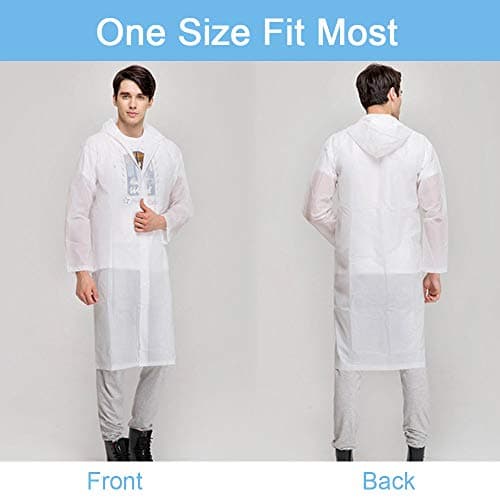 Vicloon Portable Raincoat, 2 Pack Rain Poncho Adult Waterproof with Hoods and Sleeves, Reusable Rain Resistant Poncho for Camping, Emergency Situations, Travel — view 5