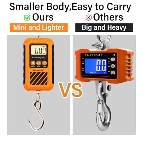 UNIWEIGH Digital Luggage Scale,Mini Crane Scale 300kg/660lb with Hold&Tare — view 3