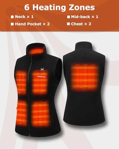 Venustas Women's Recycled Fleece Heated Vest with Battery Pack 7.4V, Lightweight Insulated Heated Fleece Gilet, Heated Body Warmer for Women Winter Outdoor(XL) — view 3