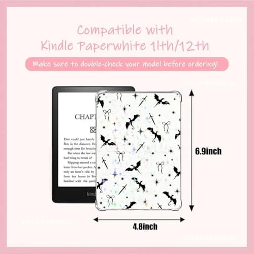 VelvetGlow 12PCS Inserts Cardstock for E-Reader, 50PCS Stickers for Clear Case Insert, 6.9"x4.8" Fantasy Theme Inserts Compatible with Paper White 11th-12th Gen, E-Reader Gift for Booklover Reader — view 2
