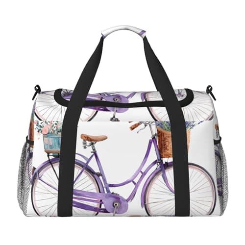 Lavender Bicycles Large Capacity Travel Storage Bag Lightweight Hand Carry Bag Overnight Storage Bag Unisex Travel Bag