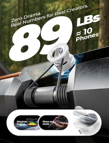 LISEN for Magsafe Car Mount, Magnetic Phone Holder for Car Phone Holder Magnetic [Strong Suction+22xN55] 2026 Upgraded Vacuum Mobile Phone Holder Car Phone Mount for iPhone 17-12, Small White — view 2
