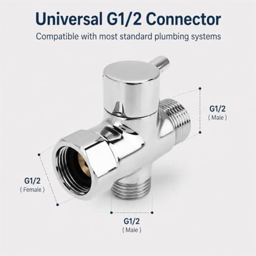 Handheld Bidet Sprayer Kit, Stainless Steel Toilet Bidet Shower with T-Valve Adapter & Hose, Portable Bidets Sprayer Kit Easy Install Shattaf for Toilet Cleaning Pet Bath Personal Hygiene — view 3