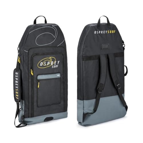 Osprey | Bodyboard Carry Bag, Padded Triple Board Bag with Storage Pockets, Vents and Rucksack Straps, Fits up to 3 Boards, Black