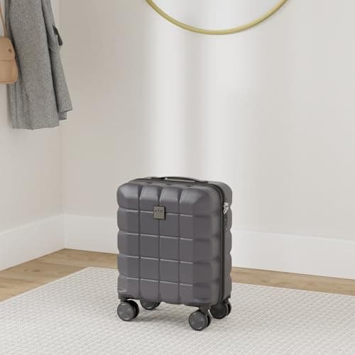 ATX Luggage EasyJet 45x36x20 Approved Underseat Cabin Suitcase Super Lightweight Durable ABS Carry-ons with 4 Dual Spinner Wheels and Built-in 3 Digit Combination Lock (Black, 17.5 Inches, 30 Liter) — view 2