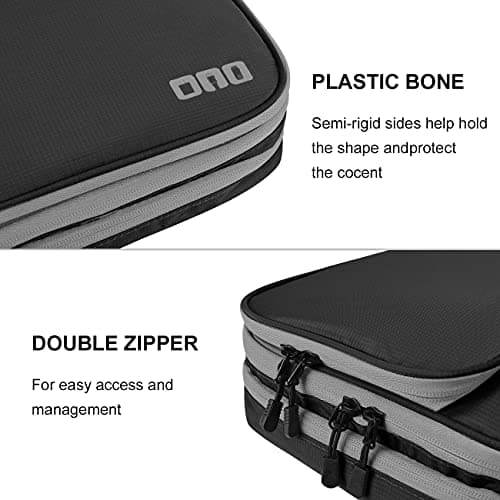 Gocokia Travel Cable Organizer Bag, 3 Layer X-Large Capacity Electronics Accessories Cord Storage Case Bag for Cables, SD Card,Chargers, Power Bank, Cellphone,Tablet(10.2")-Black — view 4