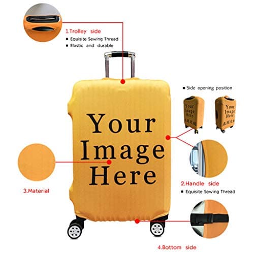 Surwin 3D Leopard Print Trolley Case Protective Cover Elastic Anti-Scratch Dustproof Luggage Sleeve Cover Premium Travel Suitcase Protector Elasticized Washable (Coffee,S (18-20 inches)) — view 3