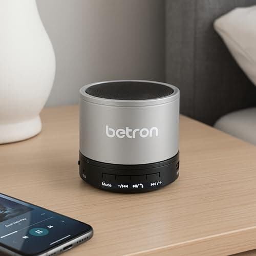 Betron KBS08 Bluetooth Speaker, Wireless, Portable, Mini, Silver — view 4