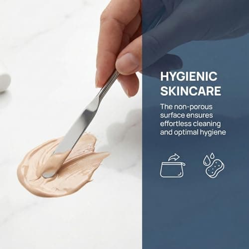 3 Pcs Stainless Steel Makeup Spatula Set for Foundation Mixing and Skincare - Double Ended Metal Cosmetic Spatulas for Face Cream Application — view 3