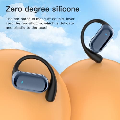 UNVO Q16Pro AI Translation Earbuds,Real-Time 144 Language Translator,LCD Touchscreen, Active Noise Canceling Open Ear Headphones Comfort Fit for iOS and Android,Travel Business Learning Sport (Blue) — view 3