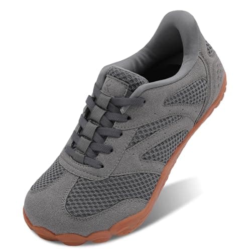 JOINFREE Wide Fit Shoes for Men Barefoot Slip On Trainers Zero Drop Minimalist Walking Shoes Lightweight Breathable Gym Training Casual Shoes for Daily Wear Dark Grey Size 10.5