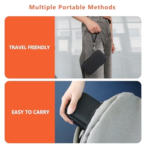 Supmay Mobile Hotspot Router Case for RoamWiFi 4G LTE, Protective EVA Hard Shell Case, Double Zipper Design, Mesh Bag for USB Cable & Accessories, Black+Orange — view 6