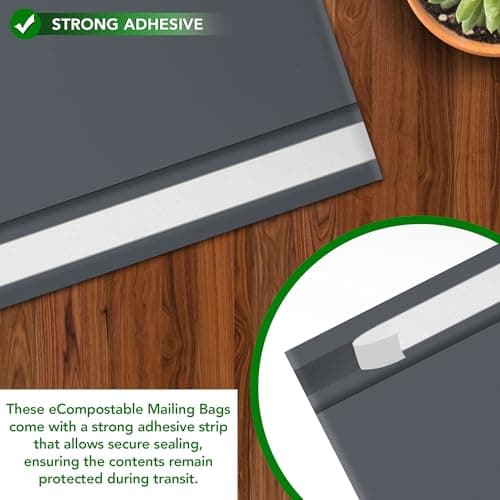 50 Mixed Compostable Mailing Bag Poly Postal Self Seal Bags 4 Sizes 10-15 from Each iSOUL Small to Large Mailing Bags Postage Packaging Assorted Mailers Posting Shipping Post Parcels Package Bag — view 4