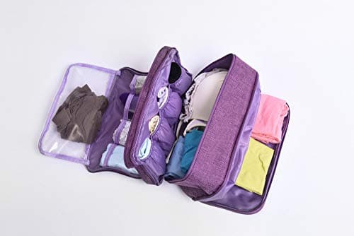 Bansga Bra Organizer Bag Underwear Pouch Waterproof Personal Garment Bag Case (purple) — view 2