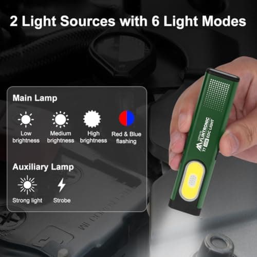 flintronic Mini Torch, USB C Rechargeable Small Torch, Green — view 3
