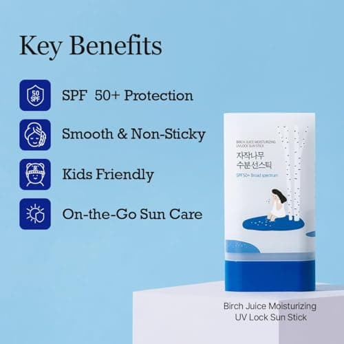 ROUND LAB Birch Juice Moisturizing Sun Stick (SPF50+ PA++++) (19g) | A moisturizing Sunscreen Stick for face and body, No White Cast, Non-Sticky, Ocean Friendly-Reef Safe, Travel-Friendly — view 2