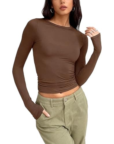 OYIWINMI 3 Pack Womens Long Sleeve Basic Tops Crew Neck Thermal Shirts Stretch Fitted Underscrubs Layer Tee XXS-L — view 2