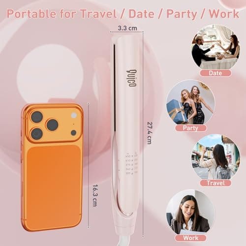 Quico Hair Straightener, 100-240V Dual Voltage Hair Straightener and Curler — view 2