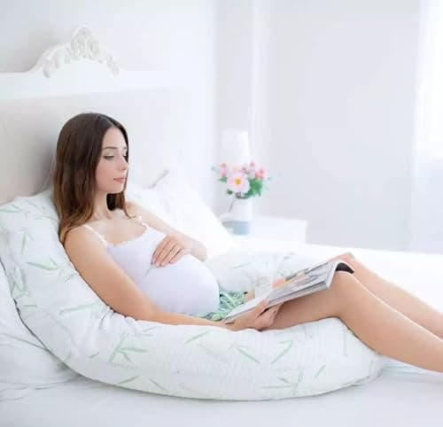 Ariyah Collections Hollow Fiber U Shaped Pregnancy Pillow 12ft | Back Support Anti Allergy Body Pillow | Removable Bamboo Cover Maternity Pillow | (12ft) — view 3