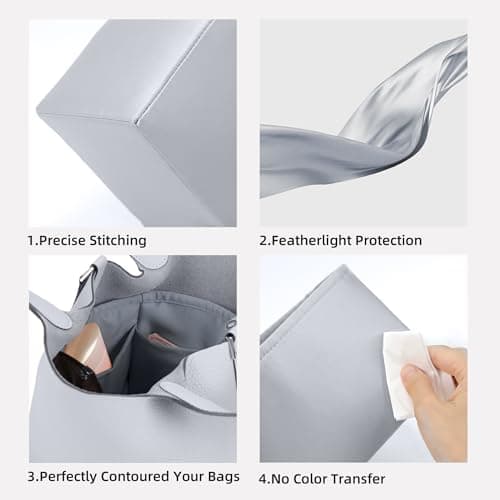 DGAZ Silk Handbag Organizer Fits picotin18/22Bags, Silky Smooth, Luxury Handbag Tote in Women Bag Shapers (Bleu Pale, PC18) — view 4