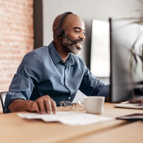 Jabra Evolve 65 TE (3rd Edition 2025) Wireless Bluetooth Stereo Headset with Mic, Connect to Two Devices, 16h Battery, Noise-Cancelling Microphone, USB-A Adapter, MS Teams Certified, Black — view 2