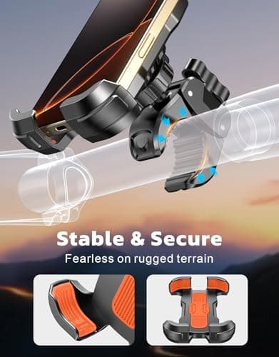 Rolgno Bike Phone Holder, [1s Release & 360° Rotate] Motorbike Phone Mount — view 4
