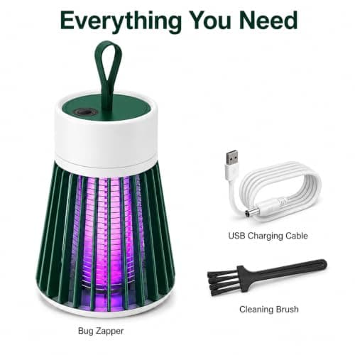 USB Rechargeable UV Bug Zapper Mosquito & Fly Trap, Portable Electric Insect Killer Lamp with Hanging Loop for Camping, Bedroom, Patio & Indoor Outdoor Use — view 2