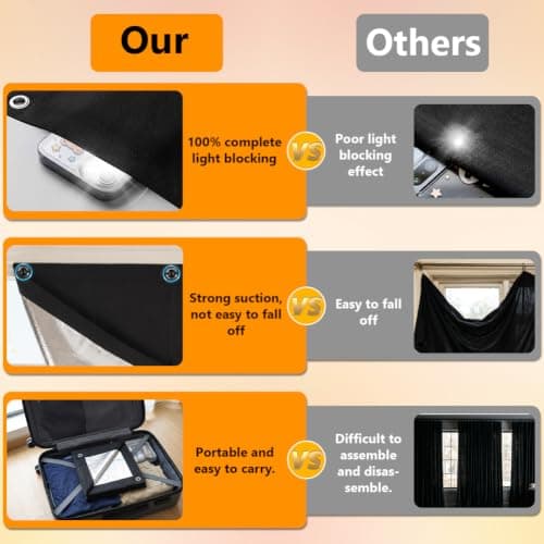 AUAUY No Drill Blackout Blinds Stick On Windows, 600D Oxford (96Wx93H cm) — view 6
