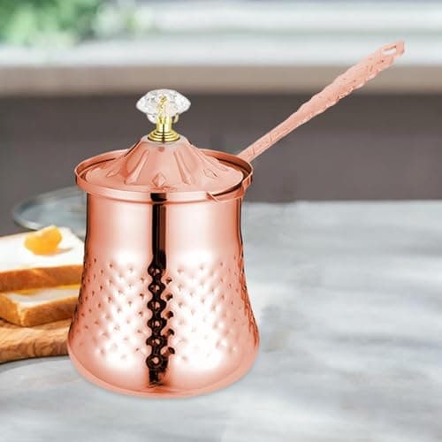 KiBcsLic Rose Gold Coffee Pot with Lid And Handle, Professional, Comfortable Handle for Induction Hobs, Kitchen Helper, S — view 5